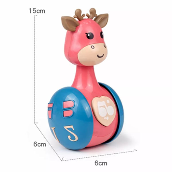 Barnleksak Söt Cartoon Giraff Skramla Tumlare Docka För Baby Tre Färger 1#