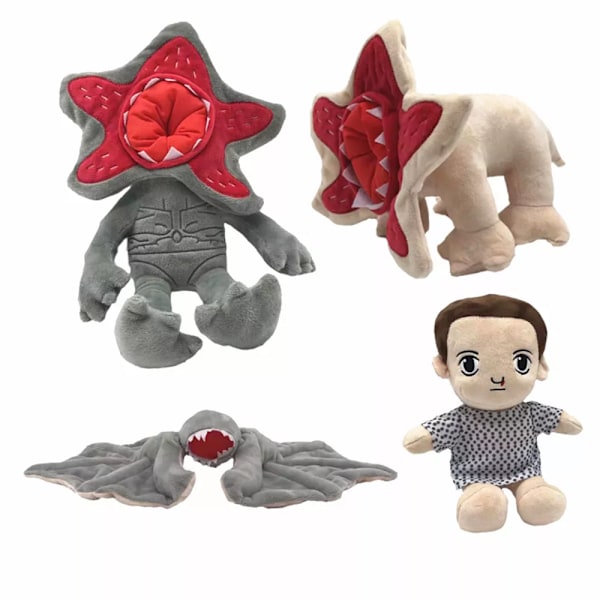 4-pack Stranger Things Demogorgon Demodog Plyschdocka Mjuk Fylld Barnpresent Leksakssats Demo-Dog