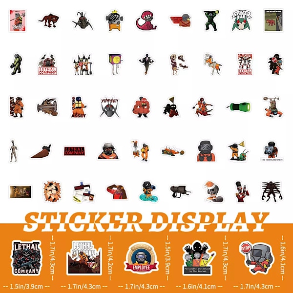 100 st Lethal Company Steam Game Stickers Hydro Flask Laptop Notebook Skateboard