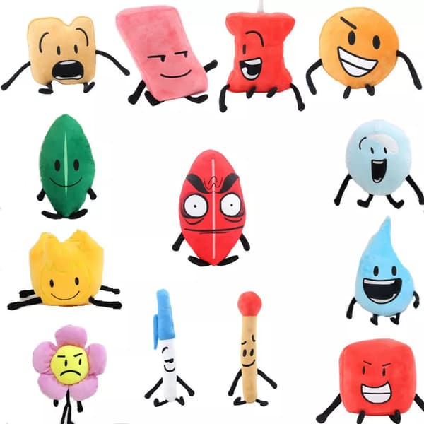 Fyllda dockor Bfdi Plushie Battle for Dream Island Plyschleksak Leafy Firey Coiny Cube