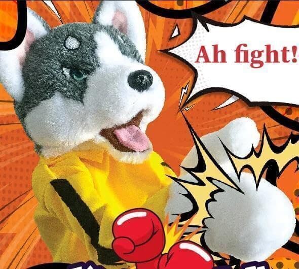 Ny Kung Fu Djurleksak Husky Handskar Docka Barnspel Mjuka Plyschleksaker