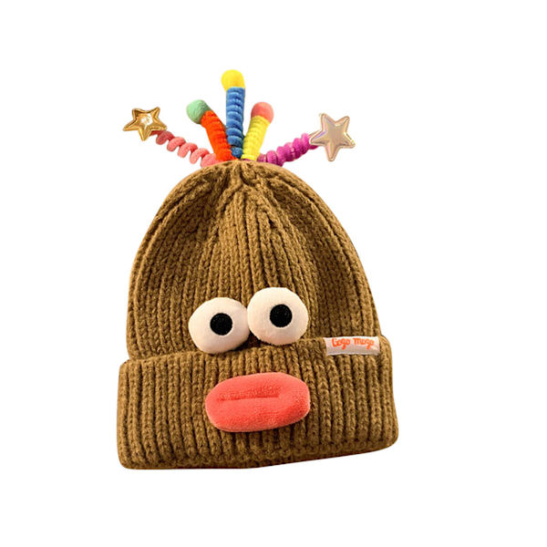 Monster Shrek Vinter Stickad Mössa Beanie Ull Rolig Cap Nyhet Kvinnor / Män Camel One Size