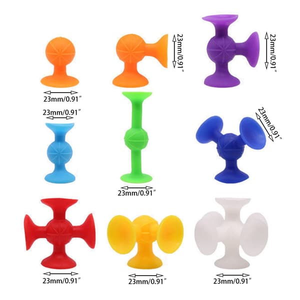 Sugproppar Squigz - 33/48/58/72 st Deluxe Sugkoppar Byggklossar Leksaksset 58PCS