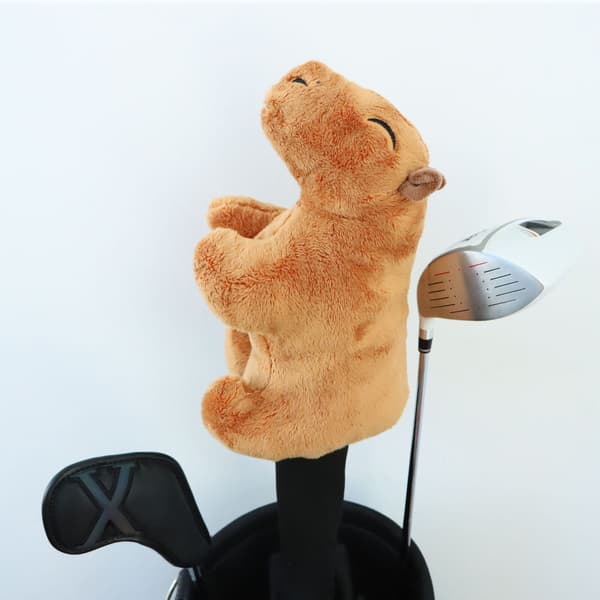 Plysch Golfklubbhuvudskydd Djur Capybara Golf Driver Huvudskydd FW