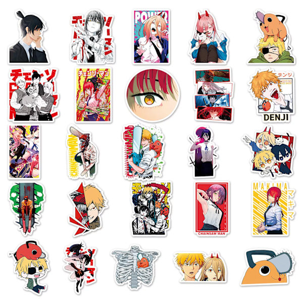 50st Motorsåg Man Japansk Manga Denji Kobeni Makima Stickers Hydro Flask Telefon