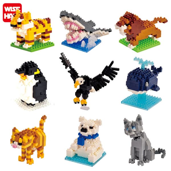 Mini Byggklossar 3D Djur Diamantmodell Mikrokloss Hund Katt Fågel Älg Varg A4 giraffe