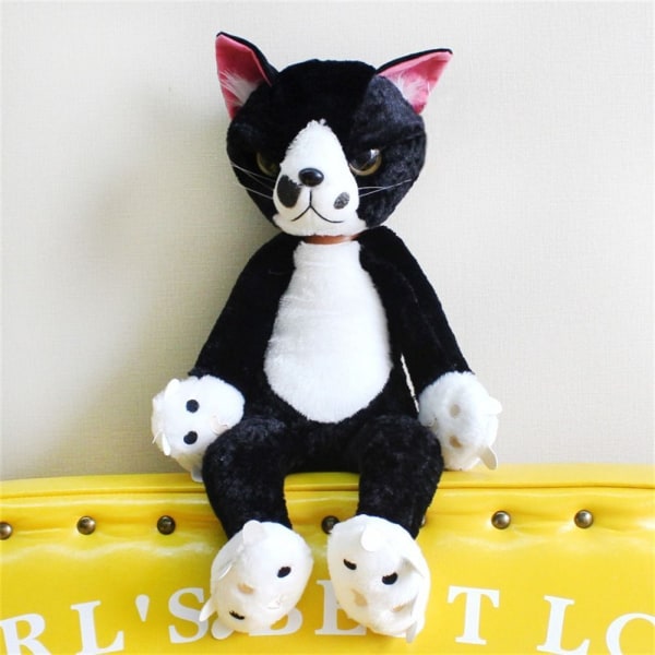 40/60 cm Uppstoppade Olyckliga Katter Plyschleksaker Japan Scratch Kattunge Peluche Sharp Paw Black white 40CM