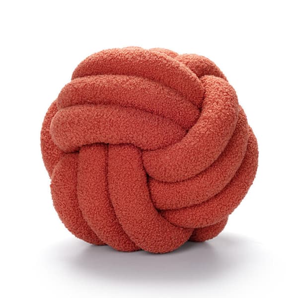 Soft Knot Ball Kuddar Säng Fyllda Kudde Heminredning Kudde Plysch Throw Red 28cm