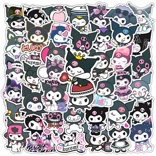 50 st Kuromi Stickers Vattentätt självhäftande Återanvändbar Skateboardvagn för kylskåp
