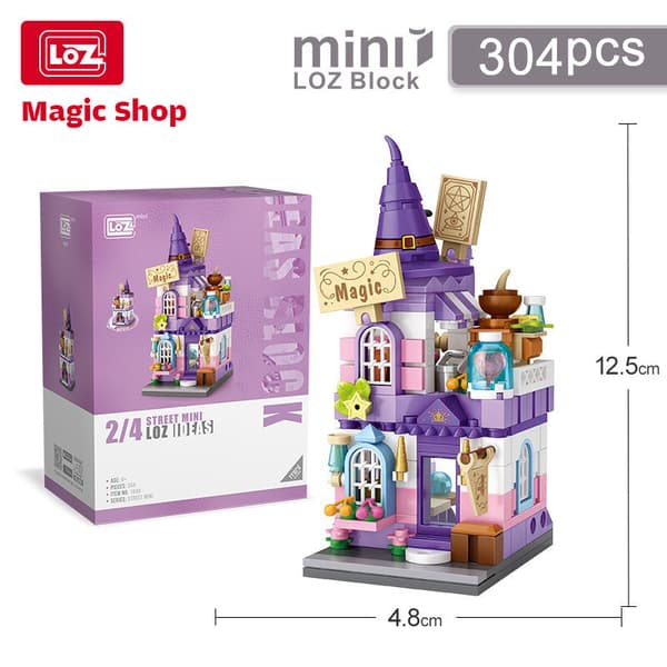 LOZ Mini Blocks Gatuvy DIY Byggset Mikro Radhus Modell Kreativ Gåva Pharoah With box