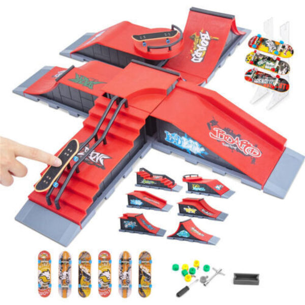 Skate Park Ramp Kit Tech Deck Mini Gripbräda Fingerboard Ultimate Park Gifts E