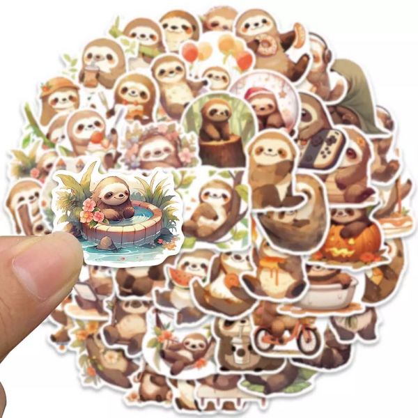 50 Peaceful Sloth Collection Balanced Slow Living Laptop Phone Graffiti Stickers