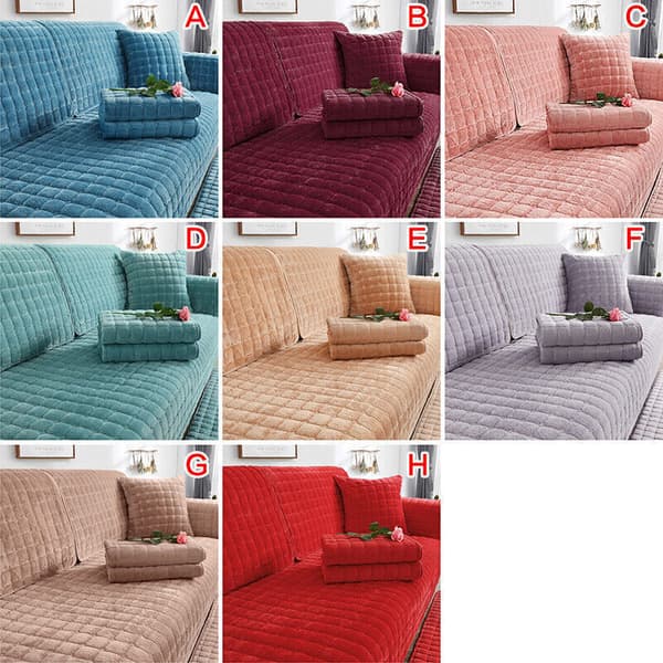 Mjuk Plysch Sofföverdrag Universal Soffa Halkfri Matta Sofflounge Soffhandduk leksak Thicken-Khaki 40*40cm