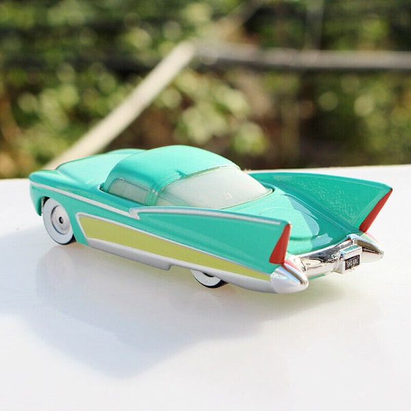 Disney Pixar Cars Green Flo 1:55 Diecast Modell Bil Barn Pojkar Leksaker Lös Nytt