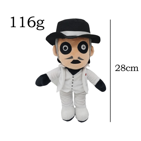 Cardinal Copia Plyschdocka Spöke Plyschleksak Skräckfrontman D White (28cm)