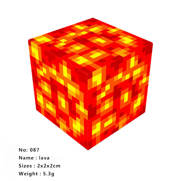 Rikt utbud av magnetiska block Minecraft-kuber DIY Byggleksaker Set 10 st 68 lava