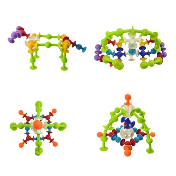 Sugproppar Squigz - 33/48/58/72 st Deluxe Sugkoppar Byggklossar Leksaksset 72PCS