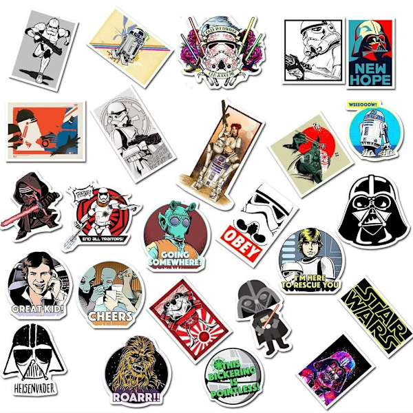 NYA 50ST STAR WARS EMPIRE STRIKES BACK JEDI DARTHVADER CHEWBACCA R2D2 KLISTERMÄRKAR