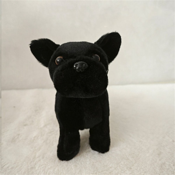 Naturtrogna djur Fransk Bulldog Plysch Uppstoppade Hundar Hunddjur Barnleksak Black