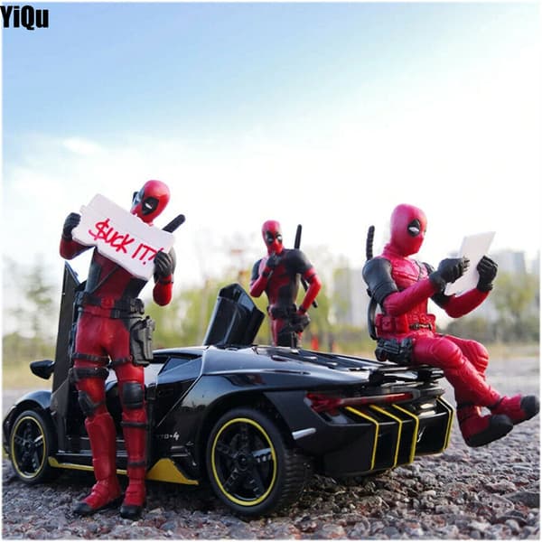 Ny Sittande Mini Deadpool Actionfigur Leksak Topper/Bil Interiör Dekoration Utan Kartong Sleeping Dead Attendant