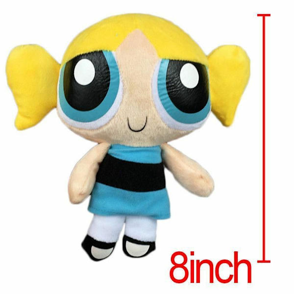 Tecknad Powerpuff Girl Doll The 1999 Network Set för barngåva 8" 4pcs Set