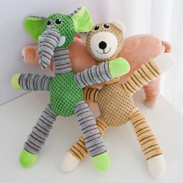 Oförstörbar Stor Hundleksak Pipig Mjuk Molar Plysch A