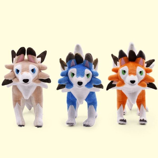 25 cm stående Lycanroc-skymning plyschleksakspresent 3 pieces 25CM
