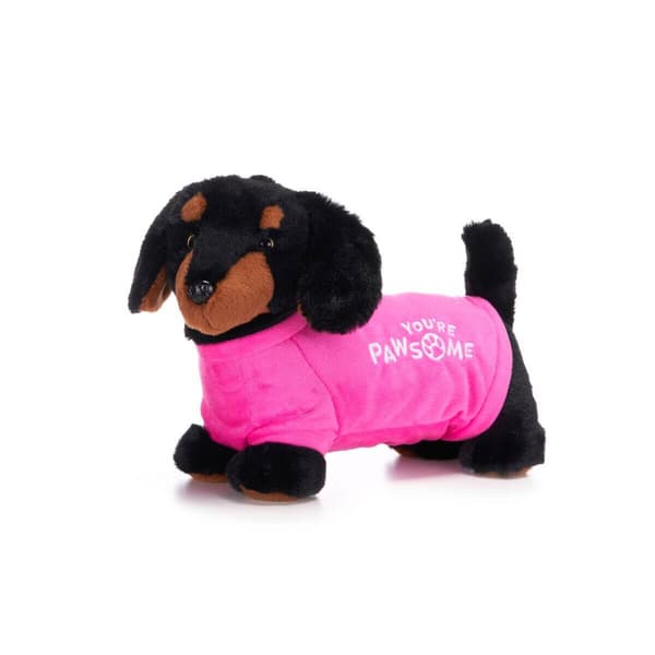 1 x 32cm Tax Dackel Valp Mjuk Leksak Med Tröja Daschund Teddy Barn