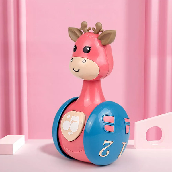 Barnleksak Söt Cartoon Giraff Skramla Tumlare Docka För Baby Tre Färger 1#