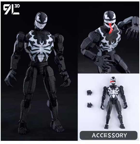 9L3D Lucky Dummy 13 Spiderman Actionfigur – Rörlig Formskiftande Leksak Spider-Man Black Red
