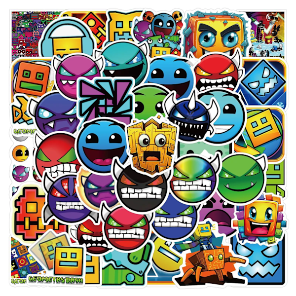 50X Geometry Dash Steam Game Stickers Lite Subzero Laptop Notebook Kids Graffiti