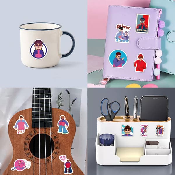 60X Oliver Tree Life Goes On Stickers Scrapbook Hydro Flask Guitar Mug Graffiti