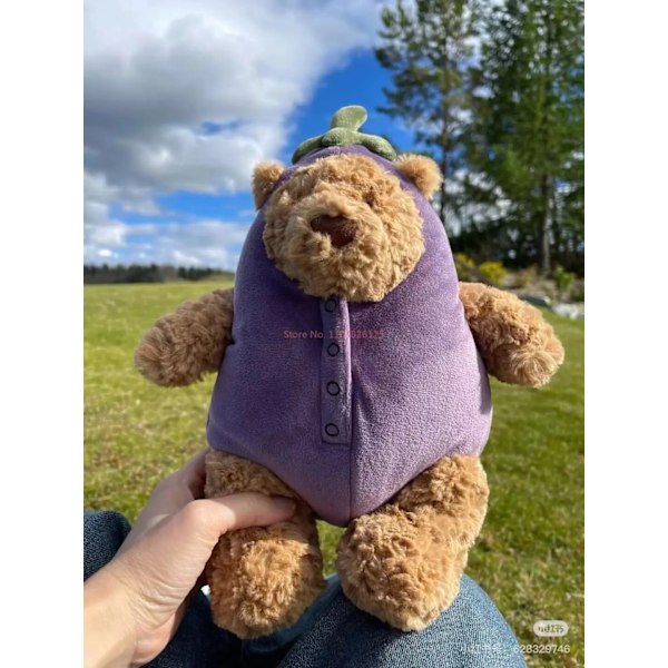 Gosedjur Jelly Cat Leksak Plysch Tårta Björn Aubergine Jordgubbe Mjuka Dockor Barn Födelsedagspresenter Eggplant Bear