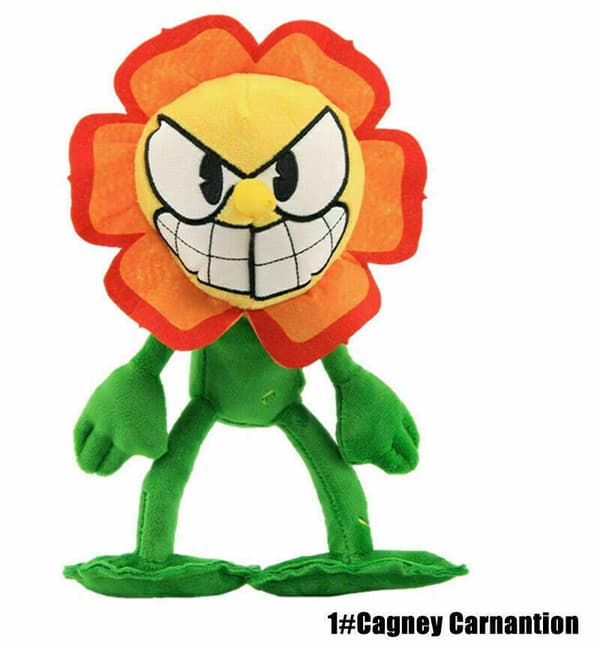 Cuphead Mugman Devil Demon Carnation Mecup Brocup Plyschdocka Gosedjur 6#Halo head ghost