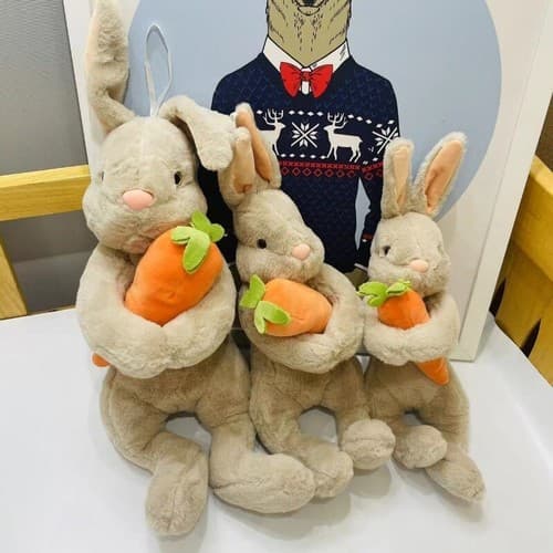 Påskhare Plysch Kanin Docka Kramar Morot Mjukt Gosedjur Leksak Present Barn 2 Pack