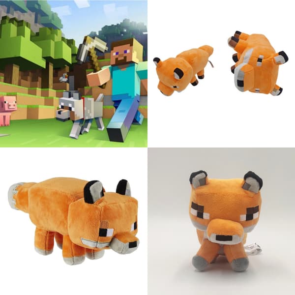 45cm Minecraft Mjukdjur Räv Gosedjur Docka MC Plyschleksak Present Barn Pojke Räv