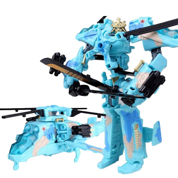 Transformator Helikopter Auto Action Figur Barnleksak Barn Present Humla