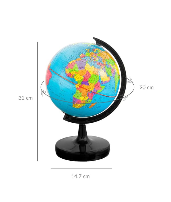 Barn 20 cm Educational Rotating World Globe Desktop med stativ