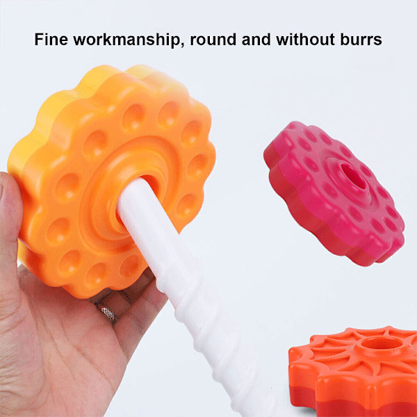 Färgglada Gears Stapling Ringar Toy Spinning Stacker Slät för baby