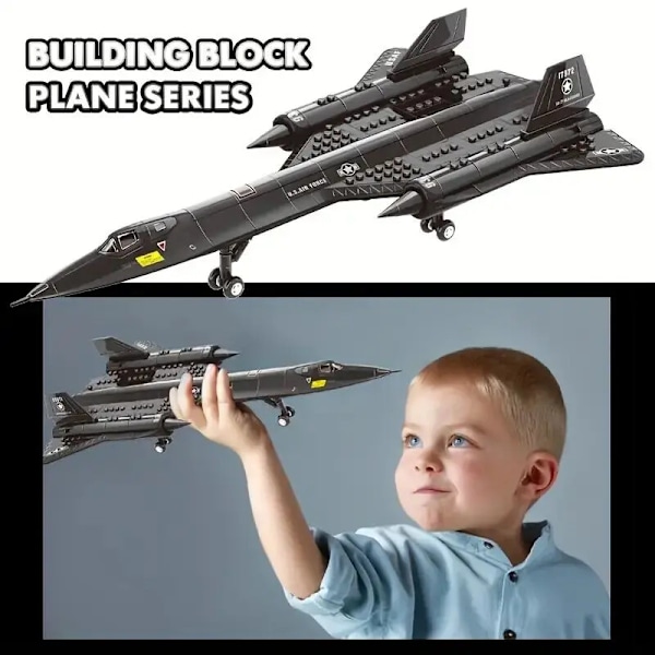 SR-71 Blackbird Spaningsflygplan Modell Byggklossar Set Leksaker