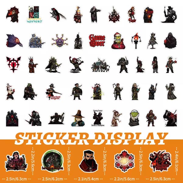 105X Darkest Dungeon Stickers Roguelike Permadeath Video Game Laptop Skateboard