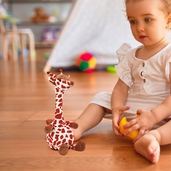 Giraffe Plysch Talking Giraffe Repeterar vad du säger Shaking Head Electric