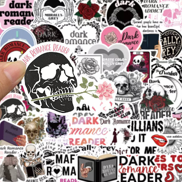 50X Populära Dark Romance Reader Death Rose Stickers Hydro Flask Guitar Graffiti