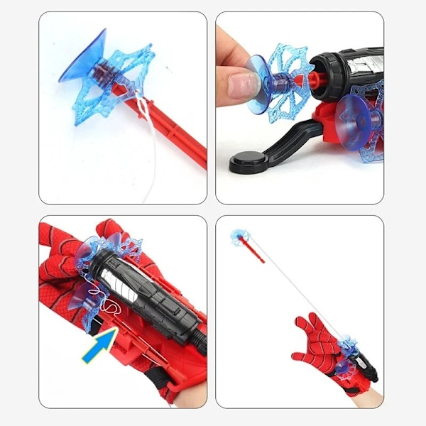 Spiderman Web Shooter Leksak för Barn Cosplay Launcher Spider Silk Handske Handledslansering Black Glove