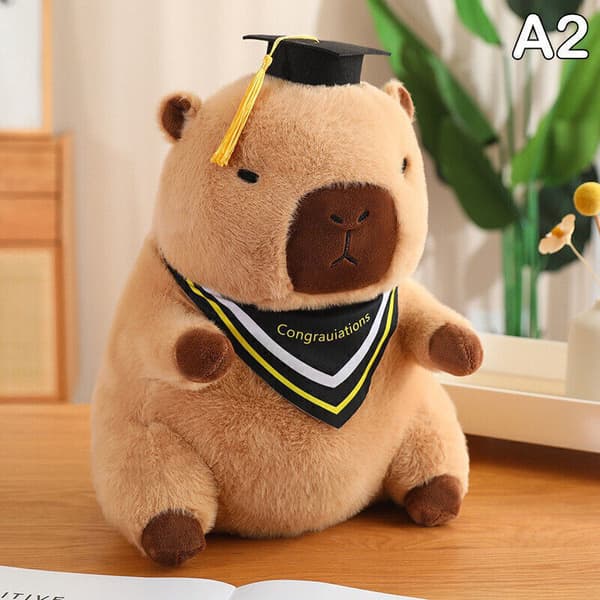 Examens Capybara Gosedjur Plysch Capybara Docka Heminredning Samlarobjekt mjuk Doctor Dolphin - Yellow collar