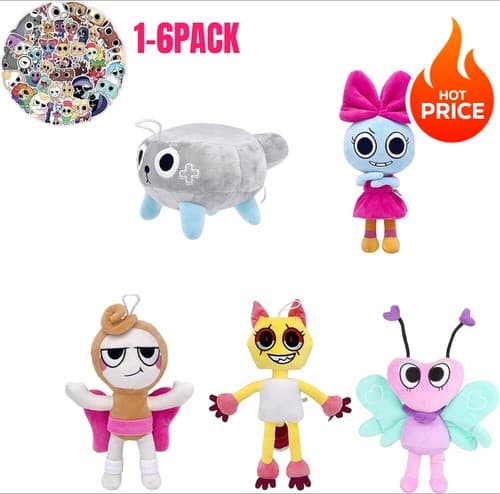 Dandy s World Spel Plysch Tecknad Mjuk Stoppad Kudde Dockor För Barn Leksaker Present-NY 6-pack