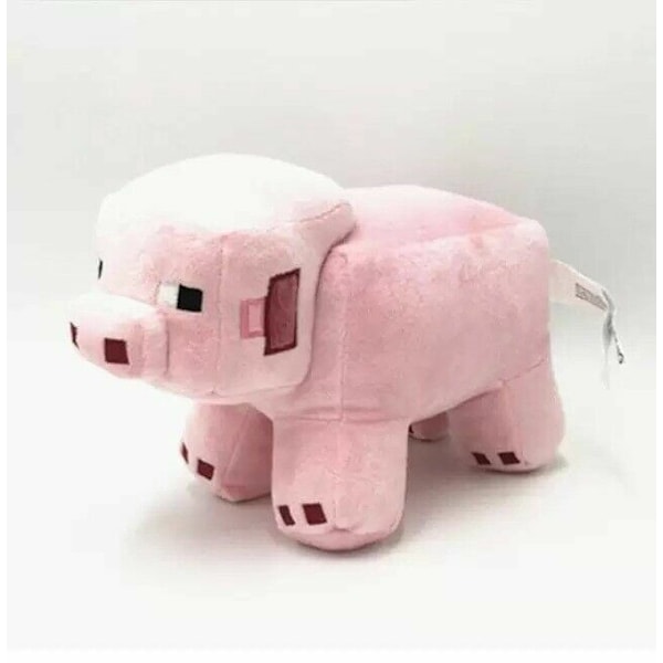 Minecraft MC Djur Kudde Plyschdocka Fylld Spel Mjuk Leksak för Barn Vuxen Gåva 25cm Big Pink Pig
