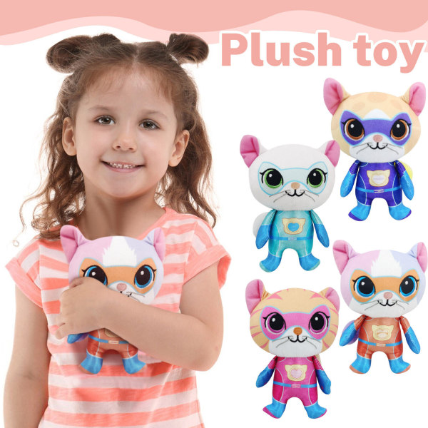 Super Kittes Superkitties Plyschleksak Doll Plysch stoppade leksaker Mjuk slängkudde C