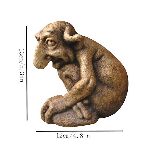 Gargoyle Staty prydnad busig hus Buddy Trädgård Patio Figurine Dekor