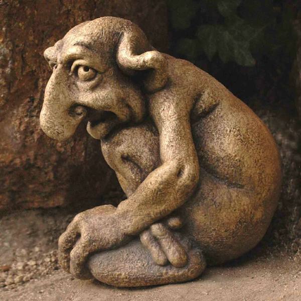 Gargoyle Staty prydnad busig hus Buddy Trädgård Patio Figurine Dekor